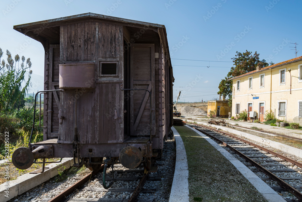 Dismissed old train in Abruzzo Region, Italy Dismissed old train in Abruzzo Region, Italy