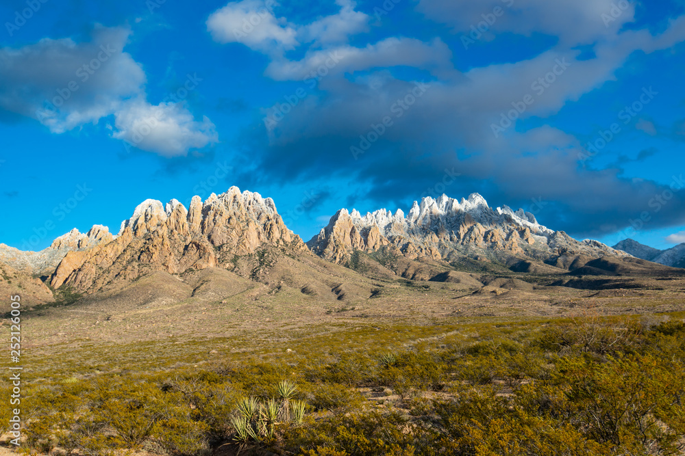 Beautiful snow capped Organ Mountains 