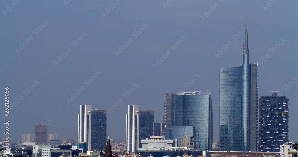 Skyline Milan city.  Porta Nuova business district. Italia