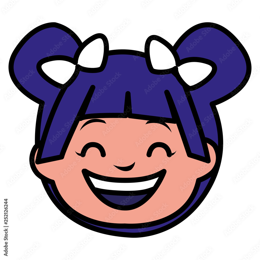 Obraz premium cute little girl head character