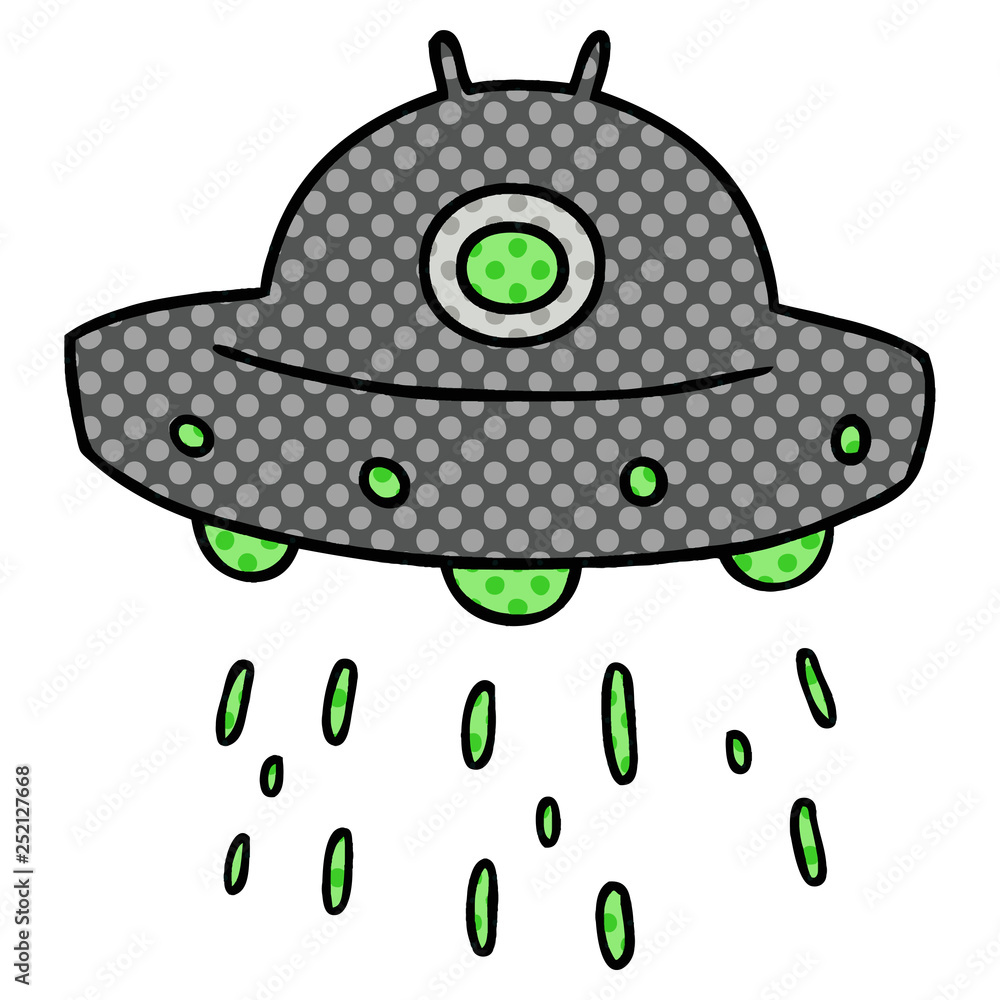 cartoon doodle of an alien ship cartoon doodle of an alien ship