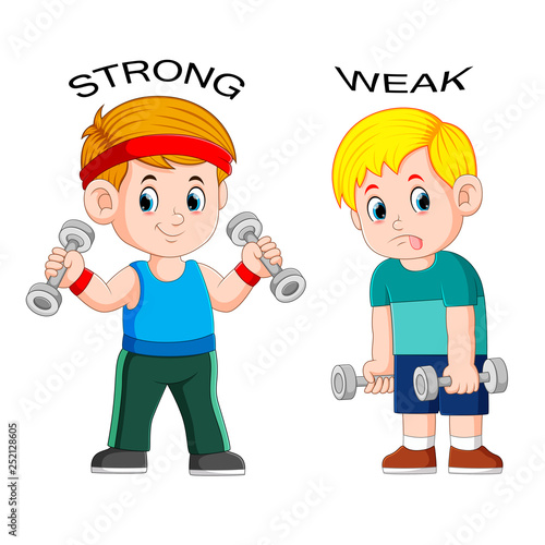Opposite adjective with strong and weak 