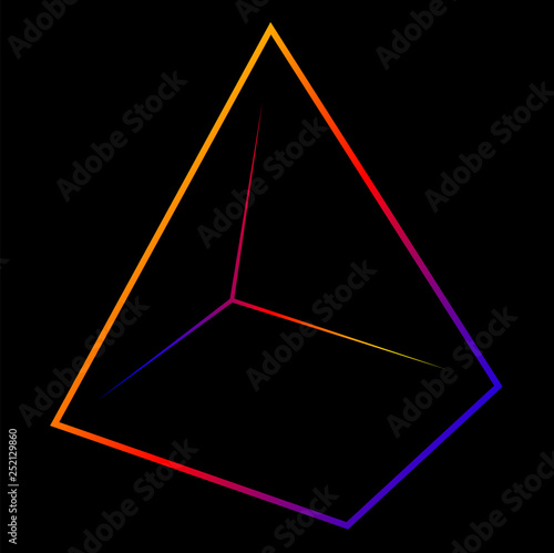 abstract pyramid logo of lines and contours with gradient color