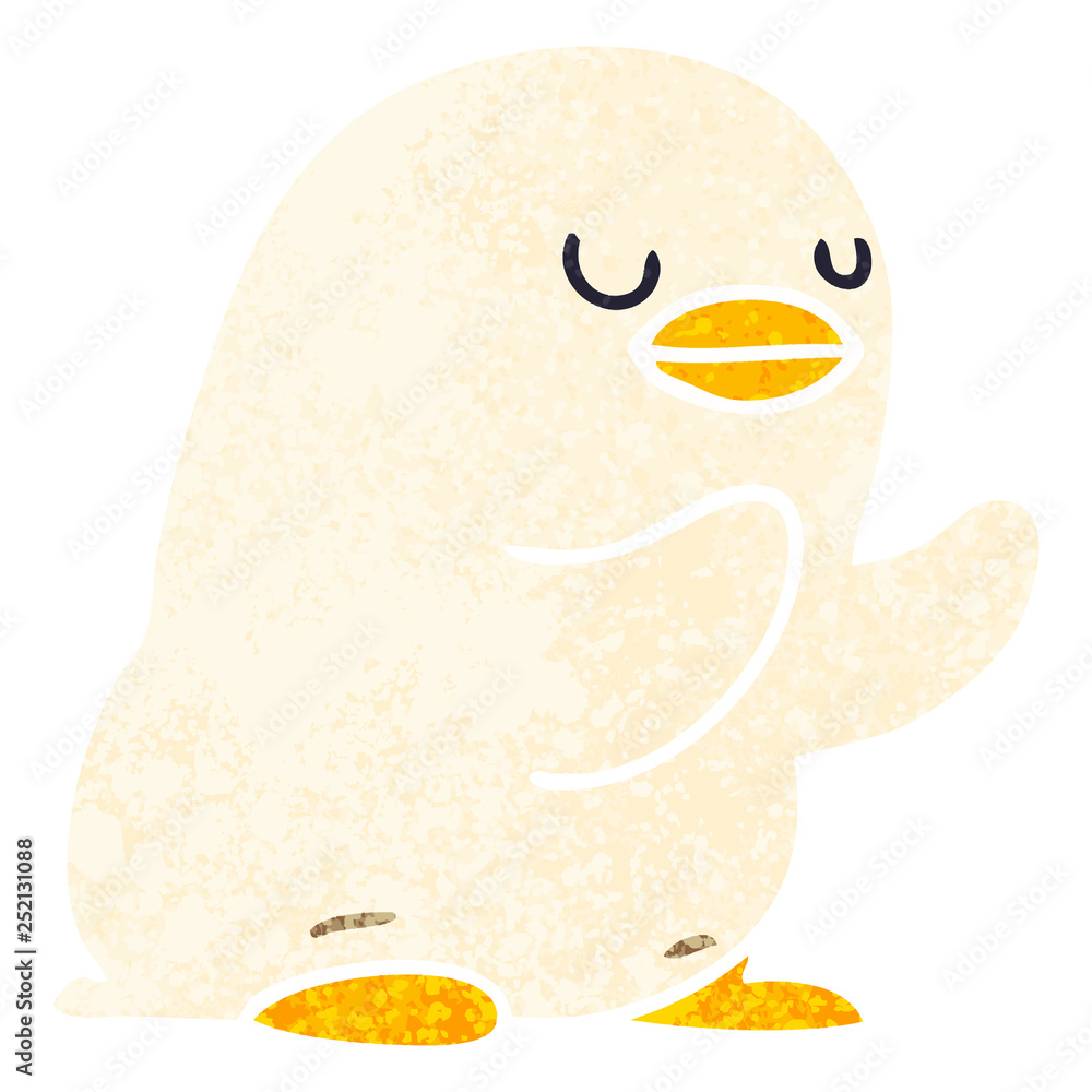 Fototapeta premium quirky retro illustration style cartoon duckling
