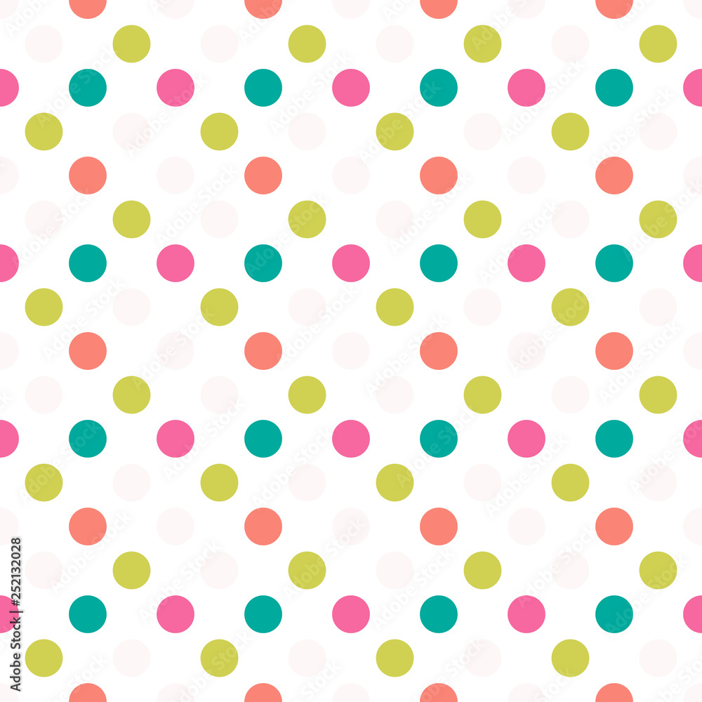 Abstract round seamless pattern. Geometrical background with circles. Vector illustration.
