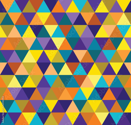 Seamless abstract colorful triangle geometrical background. Endless pattern. Seamless vector illustration.