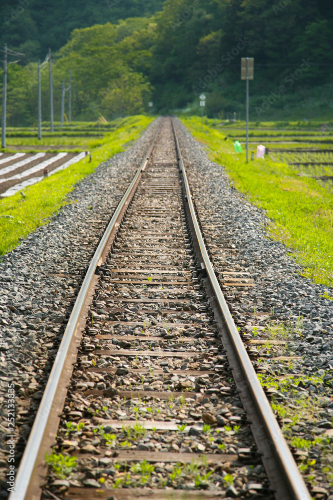 a railway track of JR east line