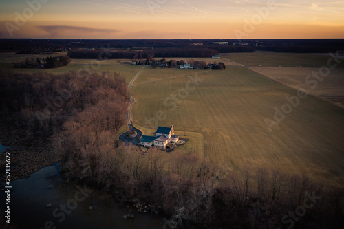 Aerial of Plainsboro Sunset 