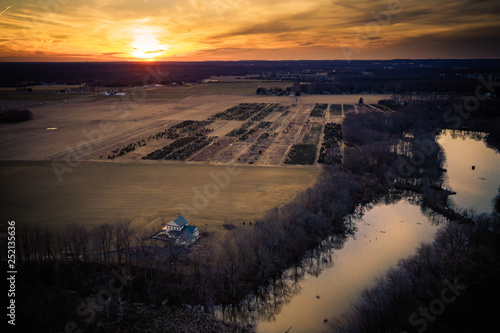 Aerial of Plainsboro Sunset 