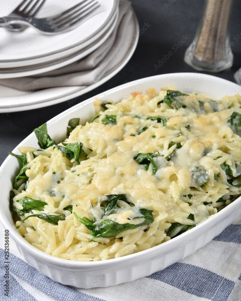Spinach parmesan orzo