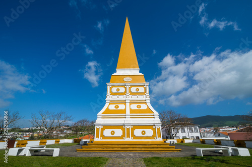 Portugal, Azores, Terceira, Angra do Heroismo, obelisk at Outeiro da Memoria photo