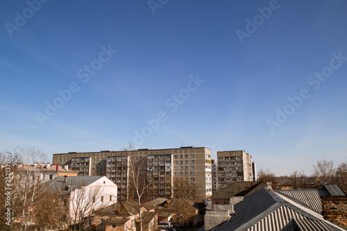 Fototapeta Naklejka Na Ścianę i Meble -  Cityscape. House against the sky