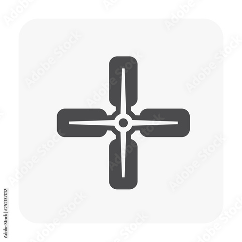 Concrete floor hard construction icon and tool