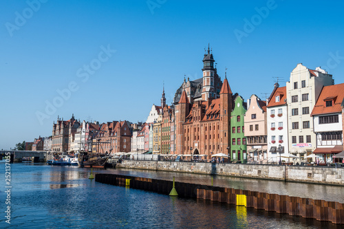 Poland, Gdansk, Hanseatic League houses on the Motlawa river