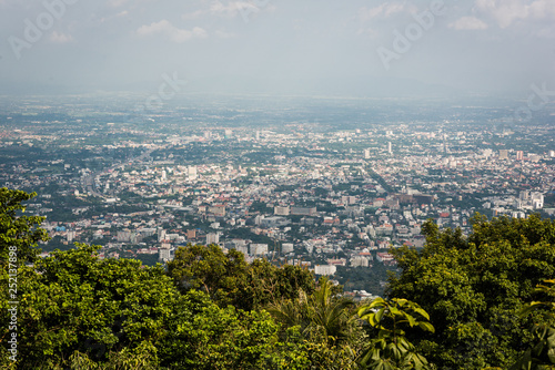 Top view of Chiangmai city, Thailand. Cityscape.