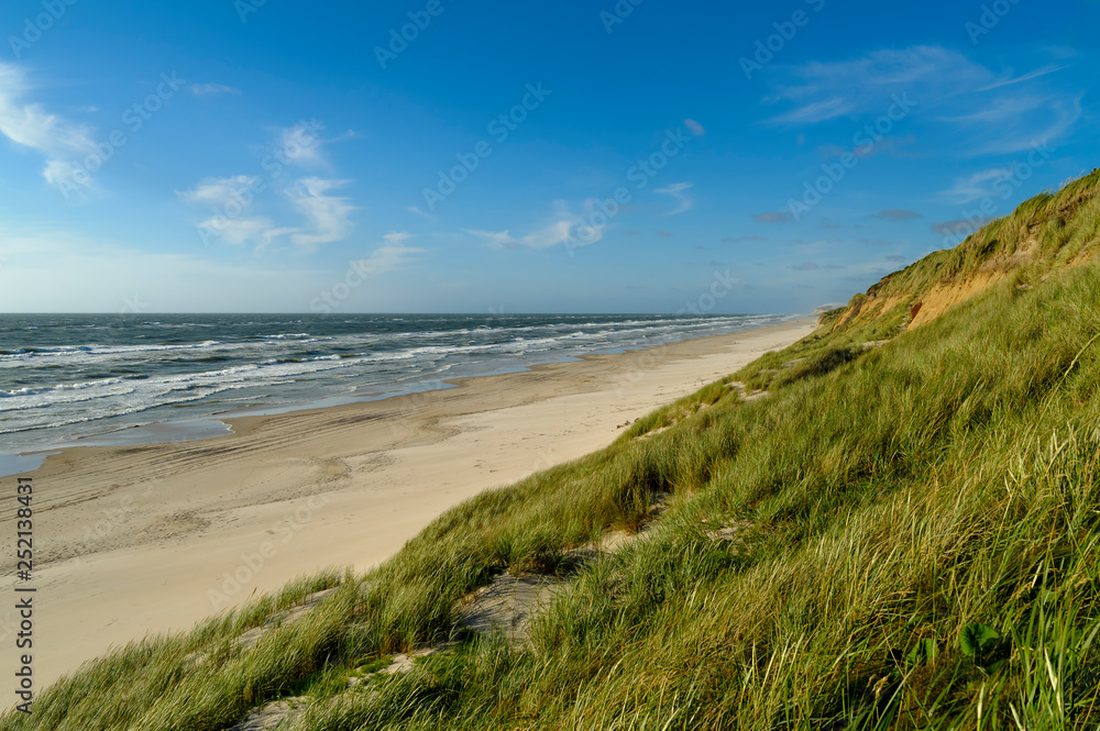 Denmark, Jutland, Lokken, dune landscape and North Sea Denmark, Jutland, Lokken, dune landscape and North Sea