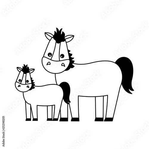 mare and foal cartoon