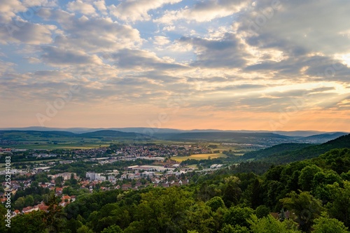 Break of dawn, Dorfles-Esbach, Coburg district, Upper Franconia, Franconia, Bavaria, Germany, Europe photo