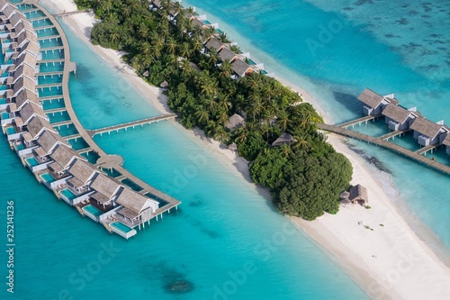 Tropical Island, Palm trees, Resort, Ari Atoll, Indian Ocean, Maldives, Asia photo