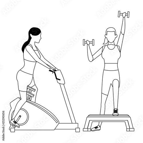 women working out in the gym