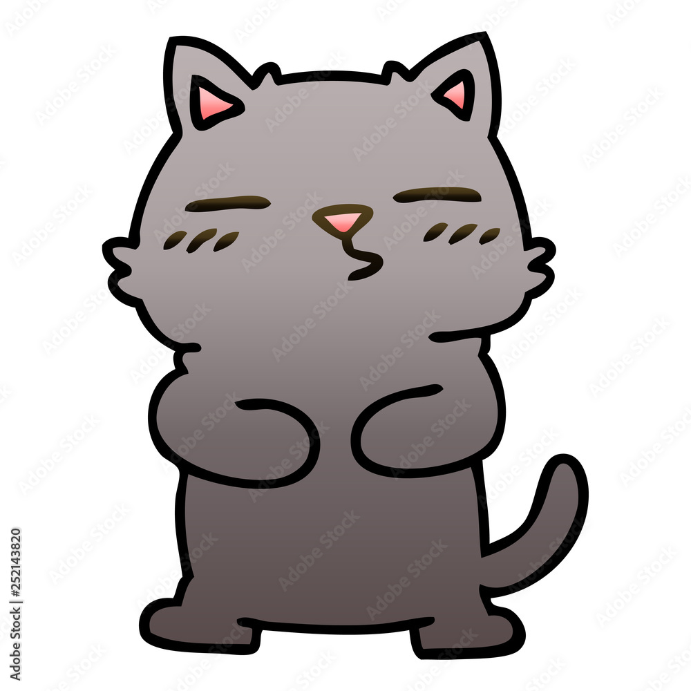 quirky gradient shaded cartoon cat quirky gradient shaded cartoon cat