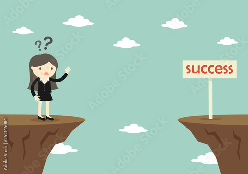 Business concept, Boss/Business woman doesn't know how to success. Vector illustration.