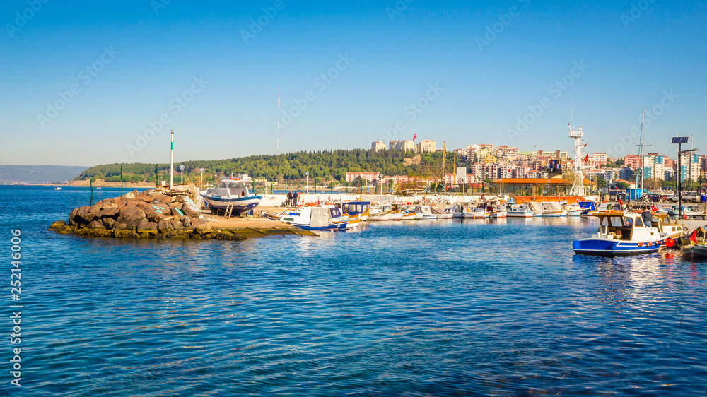 Small port  of city Canakkale, Turkey