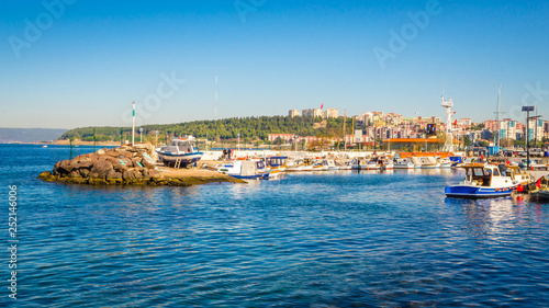 Small port of city Canakkale, Turkey