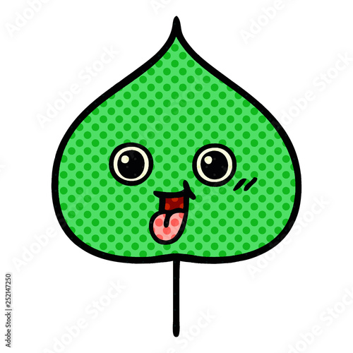 Obraz na plátne comic book style cartoon expressional leaf