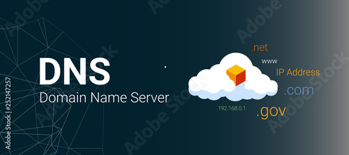 Domain Name Server ( DNS ). Coud server node illustrattion