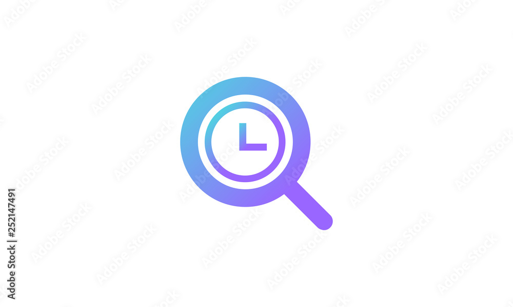 vector icon. search and time icon concept. modern gradient style vector icon. search and time icon concept. modern gradient style