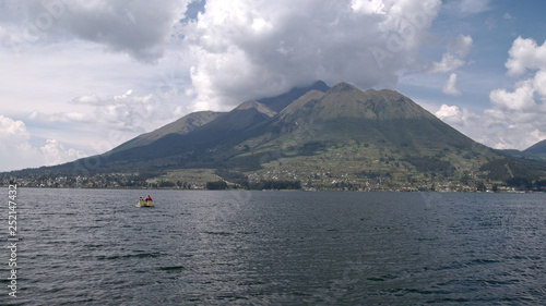 View of Lago San pablo and Cerro Imbabura, located at an altitude of 2700m, Imbabura, Ecuador.