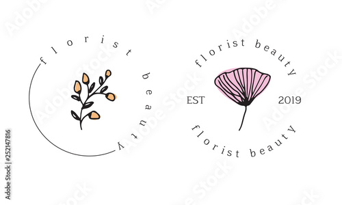 floral vector logo