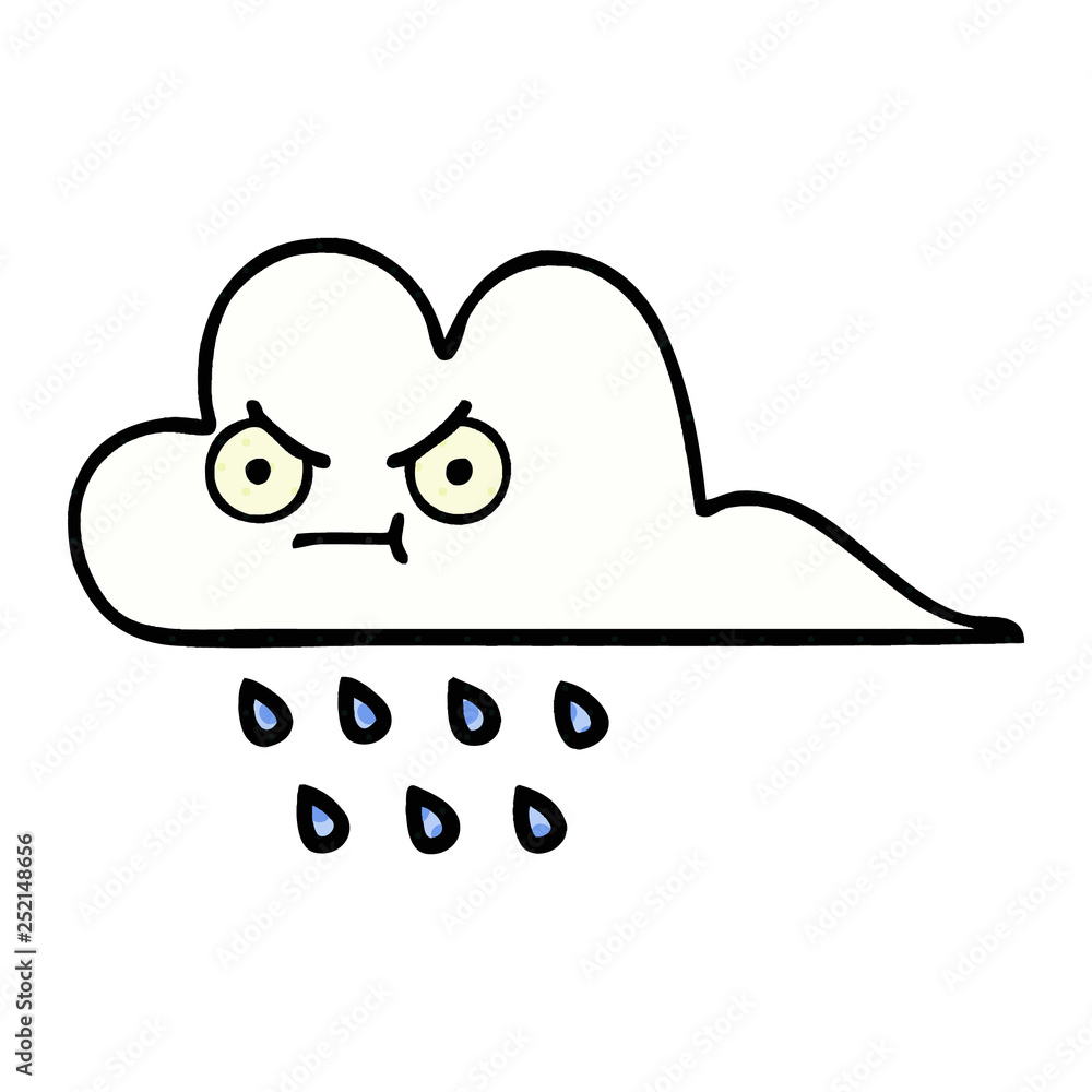 comic book style cartoon rain cloud comic book style cartoon rain cloud