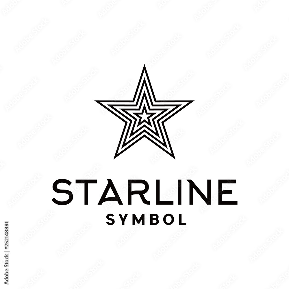 Geometric Monoline Star Logo Vector Graphic Design