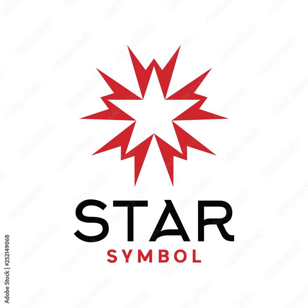 Modern Geometric Red Star Logo Modern Geometric Red Star Logo