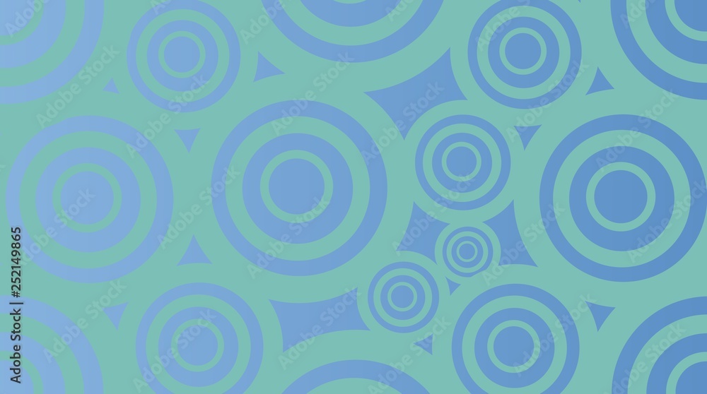 Fototapeta premium background abstract green color circle line pattern on blue color gradient background, illustration, copy space for text