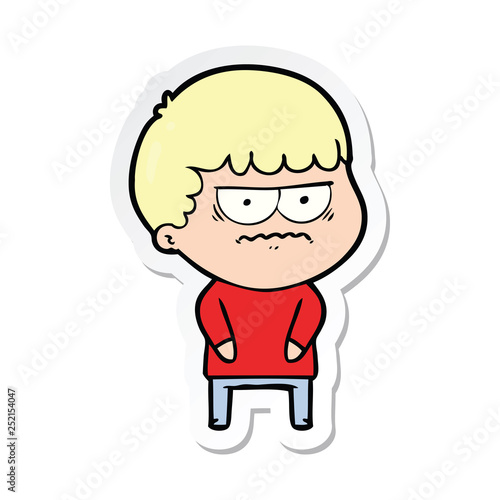 Wallpaper Mural sticker of a cartoon annoyed man Torontodigital.ca