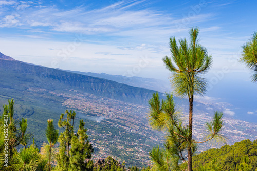 Incredible view of the Teide volcano from the viewpoint Mirador de Chipeque, which is located on the road number 24. Tenerife. Canary Islands..Spain photo