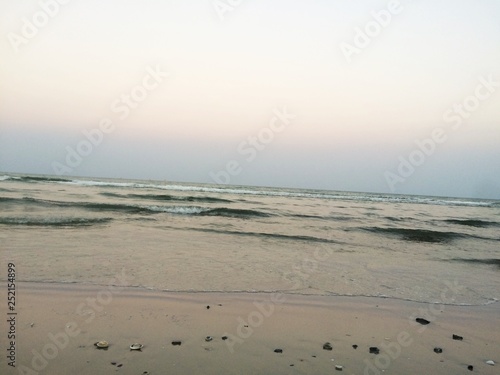 The sea in the evening and the comfortable atmosphere
