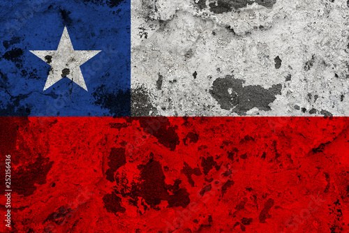 Chile flag on old wall