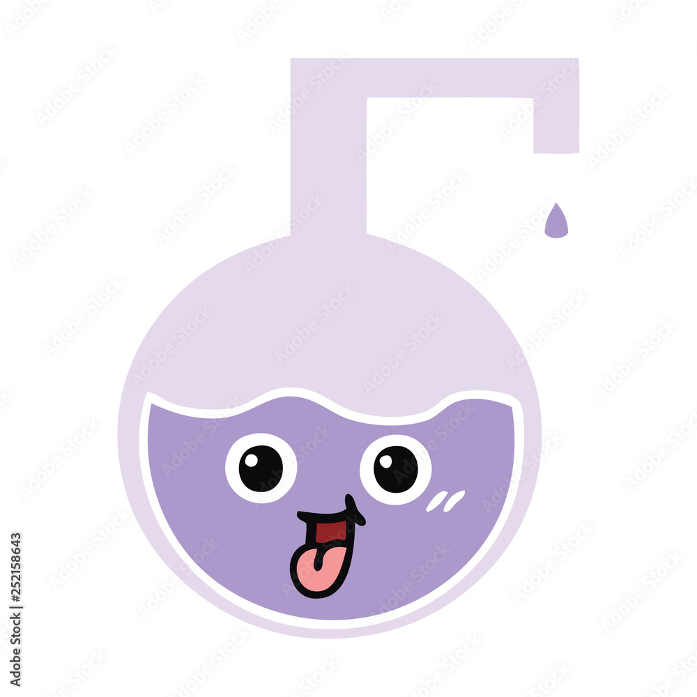flat color retro cartoon science experiment flat color retro cartoon science experiment