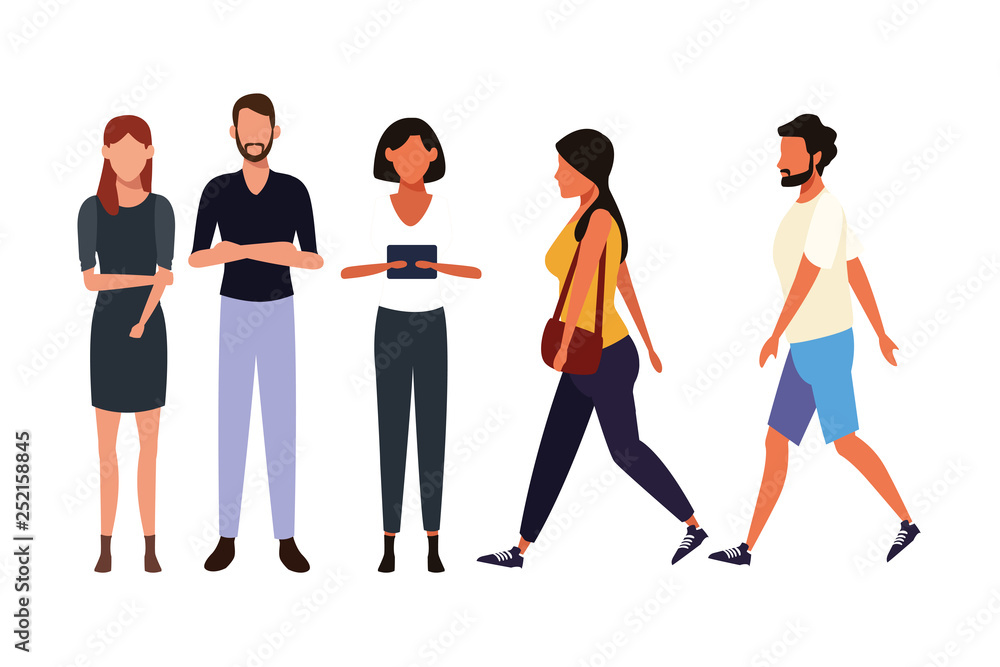 Fototapeta premium casual people cartoon