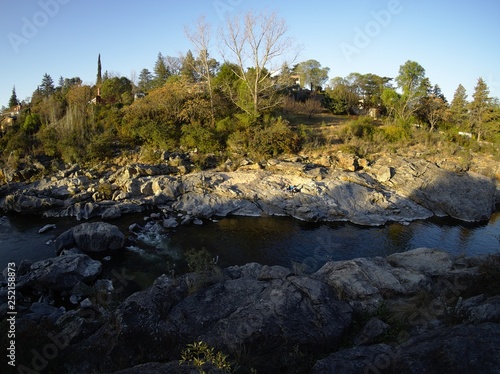 View of San Antonio river, a mountain river in the Punilla valley, Cordoba, Argentina. photo