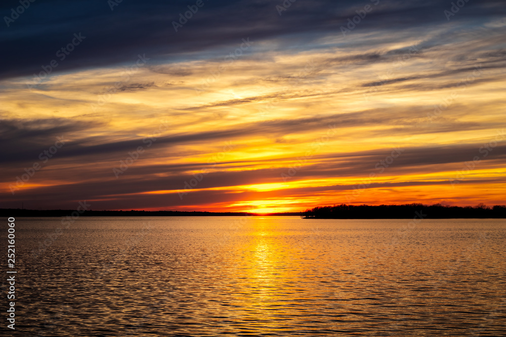 Sunset at a park in Oklahoma.