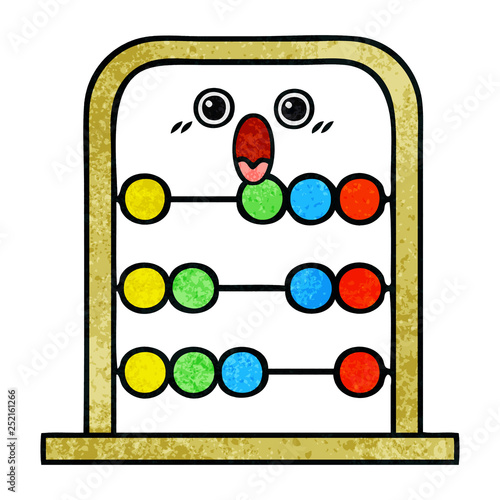 retro grunge texture cartoon abacus