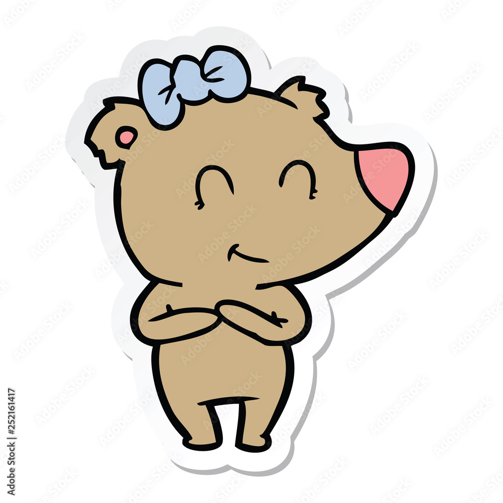 sticker of a female bear cartoon sticker of a female bear cartoon