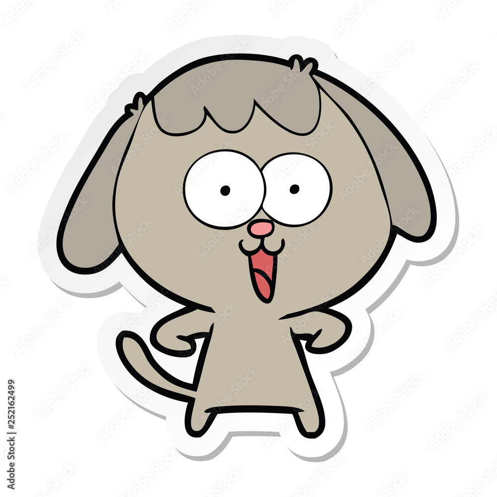 sticker of a cute cartoon dog sticker of a cute cartoon dog