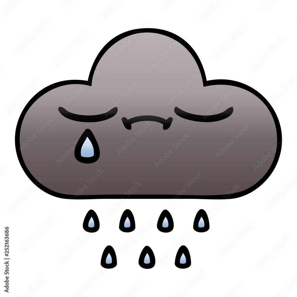 gradient shaded cartoon storm rain cloud gradient shaded cartoon storm rain cloud