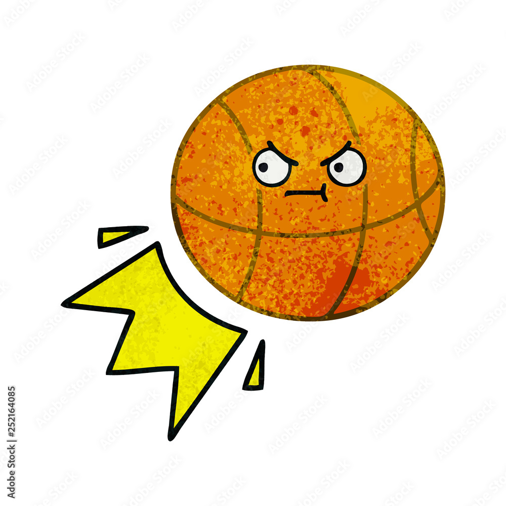 retro grunge texture cartoon basketball retro grunge texture cartoon basketball